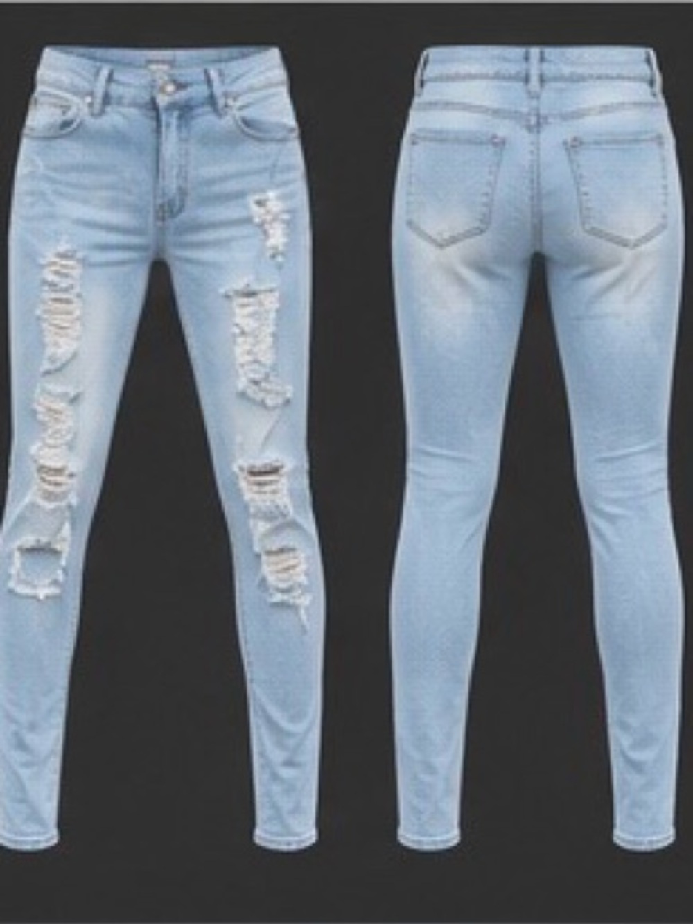 Fashion Nova Light Wash Distressed Jeans size 1X
